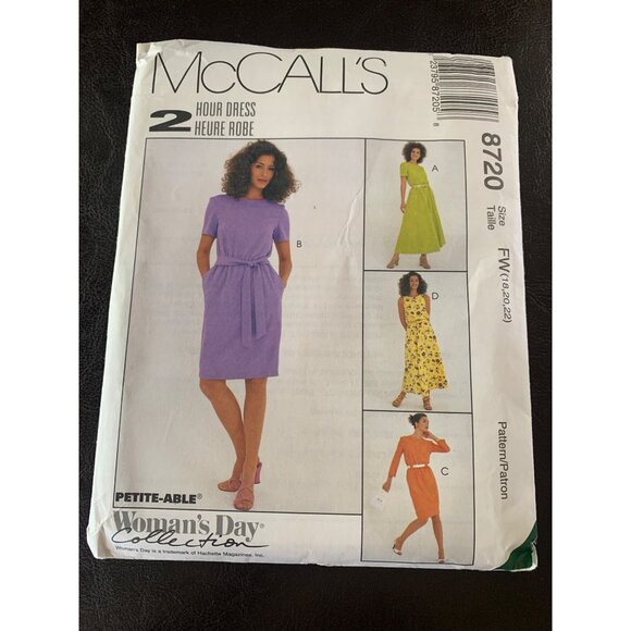 McCall's Misses Dress Sewing Pattern Sz 18 - 22 8720 - Uncut - Picture 8 of 10